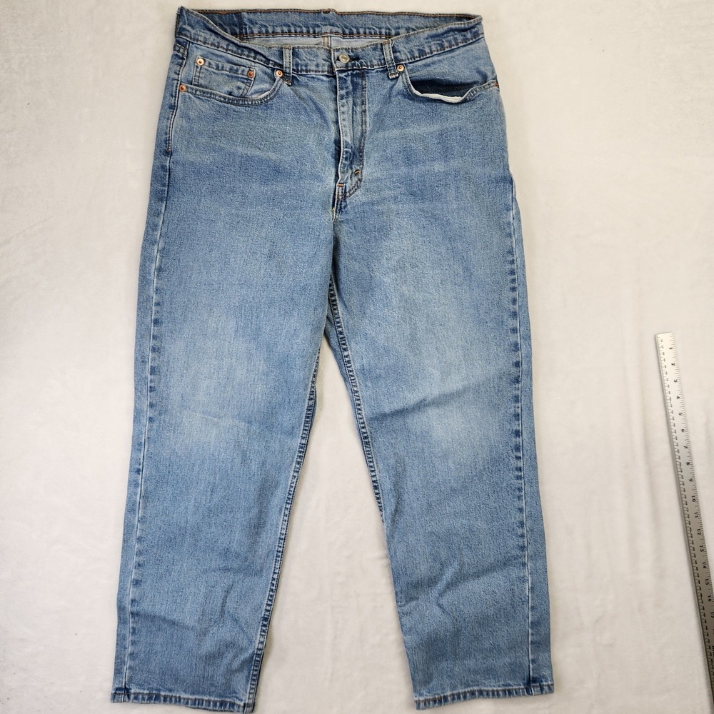 Levi's‎ 550 Relaxed Fit Tapered Leg Light Wash Blue Denim Jeans Mens 36x30